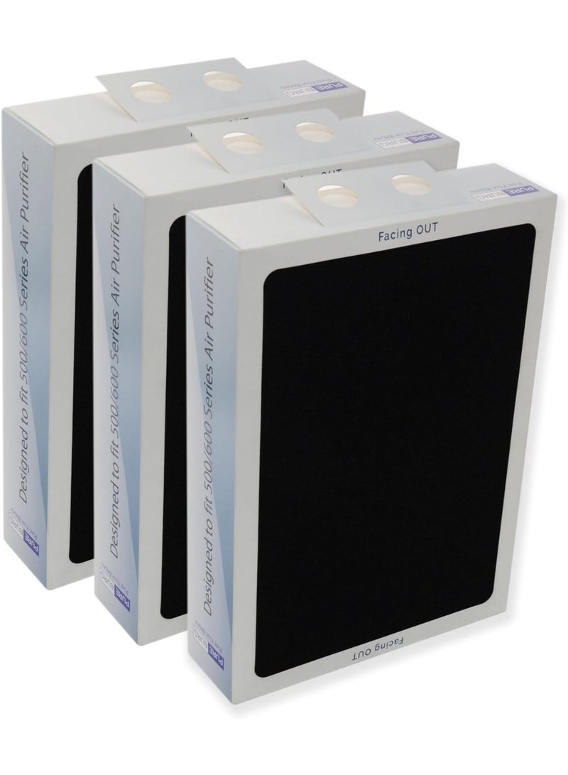 PUREBURG Replacement Smokestop Filter Set Compatible with Blueair Classic Series 500/600, 501 503 510 550E 555EB 601 603 650E 505 605 Air Purifiers,H13 HEPA