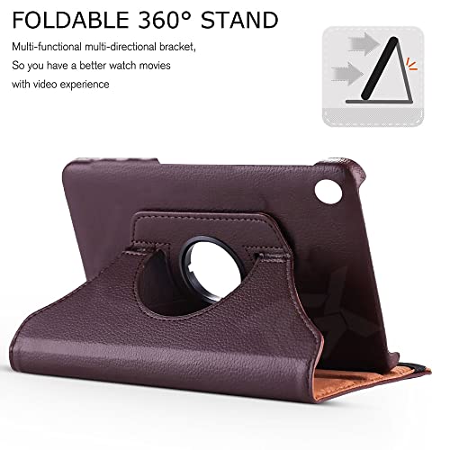 TGK Rotating Cover for Lenovo Tab M10 HD 2nd Gen TB-X306X / Smart Tab M10 HD 2nd Gen TB-X306F (Brown) 360 Degree Leather Smart Rotary Swivel Stand Case - Image 5
