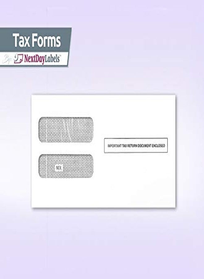 Next Day Labels 100 Envelopes, Designed to fit 2022 3-up Laser W-2 Forms, Horizontal Format - Image 2