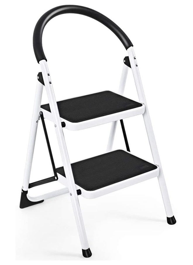 Cady One - Multi-use white two-step metal ladder - Image 1