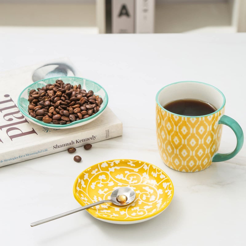 Selamica Ceramic Spoon Rest for Stove Top, 4.6 Inch Cooking Spoon Holder for Kitchen Counter, Stackable Utensil Rest Holder for Spatula Ladles Tong, Set of 4, Assorted Colors - Image 4