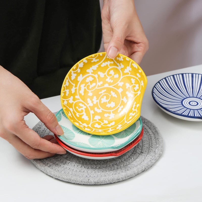 Selamica Ceramic Spoon Rest for Stove Top, 4.6 Inch Cooking Spoon Holder for Kitchen Counter, Stackable Utensil Rest Holder for Spatula Ladles Tong, Set of 4, Assorted Colors - Image 5