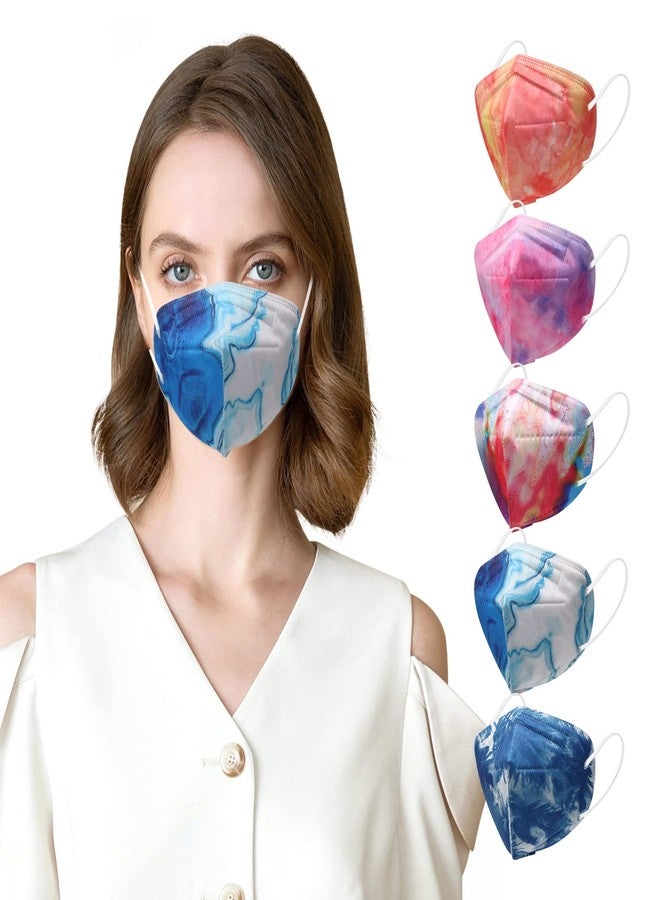 Wecolor KN95 Face Masks 50 Pack 5-Ply Breathable Safety Respirator Multicolor Cup Dust Disposable KN95 Mask - Image 1