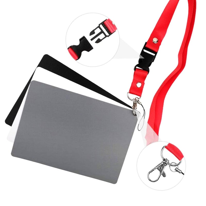 Fotokina Store 3-in-1 White Balance Card Set – 18% Gray, Black & White Exposure Cards for DSLR, Video & Film Cameras – Color Correction Tool for Photography – Size 18 cm x 12.8 cm - Image 2