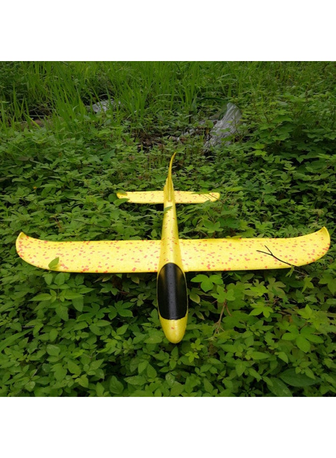Large Hand Throwing Aircraft Toy Light-emitting Outdoor Sliding Aircraft Children's Swing Throwing Gliding Foam Aircraft Model-Color:Yellow  - Image 1