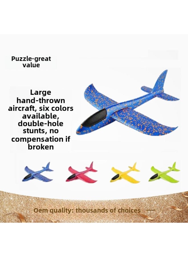 Large Hand Throwing Aircraft Toy Light-emitting Outdoor Sliding Aircraft Children's Swing Throwing Gliding Foam Aircraft Model-Color:Yellow  - Image 3