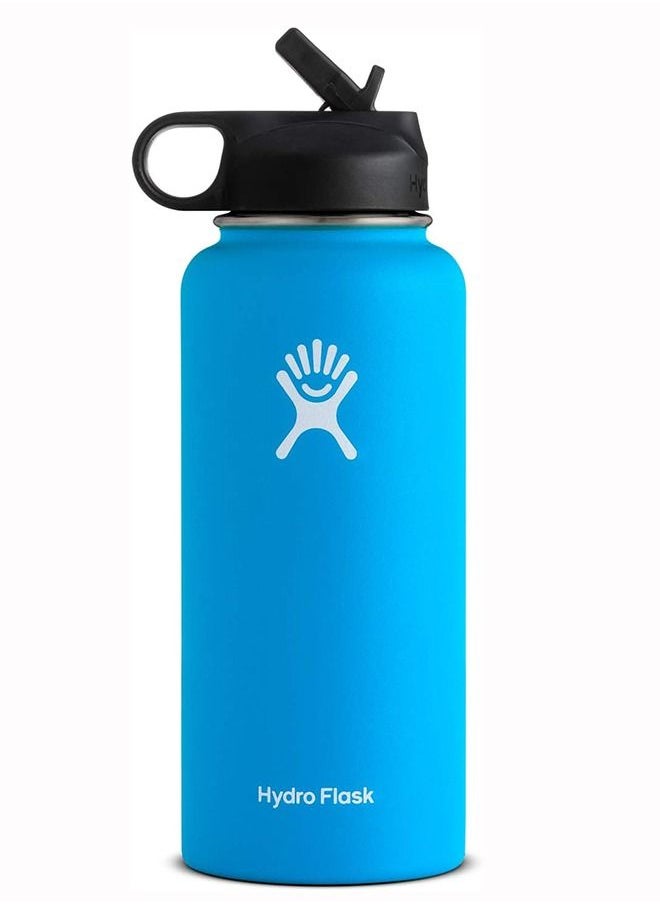Hydro Flask 32 oz Wide Mouth with Straw Lid Stainless Steel Reusable Water Bottle Clementine - Vacuum Insulated, Dishwasher Safe, BPA-Free, Non-Toxic  - Image 1
