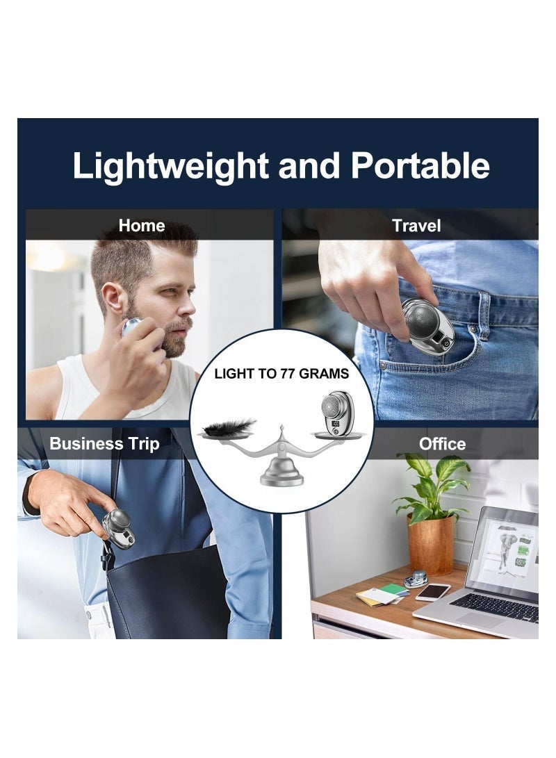 Mini Portable Electric Shaver with Digital LED Battery Indicator and USB Rechargeable Battery—Pocket Beard Trimmer for Travel and Home Use - Image 4