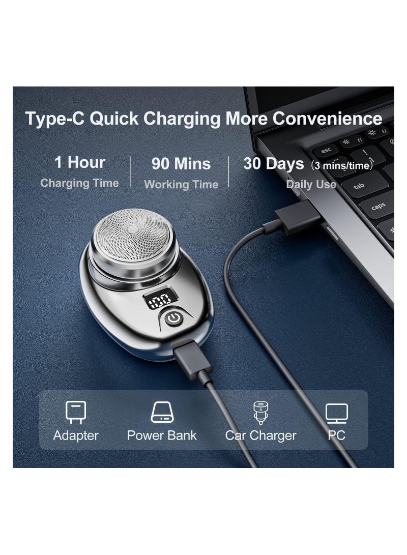 Mini Portable Electric Shaver with Digital LED Battery Indicator and USB Rechargeable Battery—Pocket Beard Trimmer for Travel and Home Use - Image 5