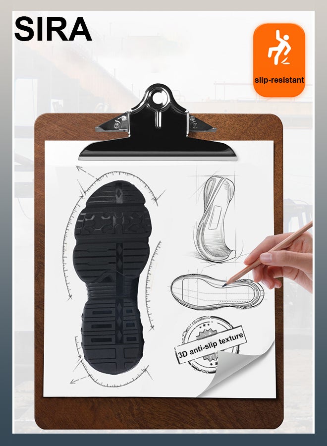 SIRA Men's Lightweight Safety Shoes - Steel Toe Work Boots Anti Slip & Puncture Proof, Breathable TPU Sole for Construction, Warehouse, Factory (Black) - Image 4