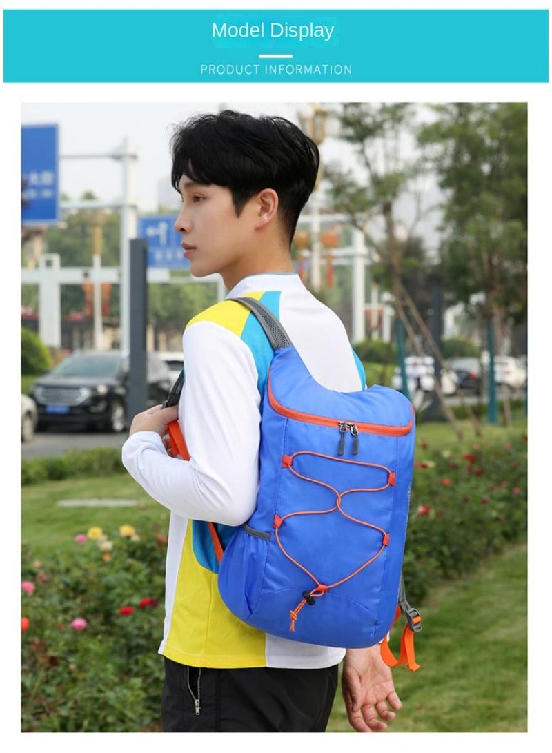 Generic Outdoor Riding Bag Ultra-Light Oxford Cloth Hiking Bag Waterproof Foldable Backpack Blue - Image 2