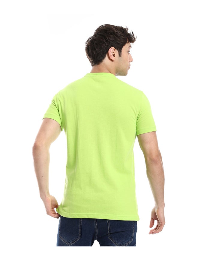 Andora Short Sleeve Basic Henely Neck T-shirt _ Light Green - Image 3