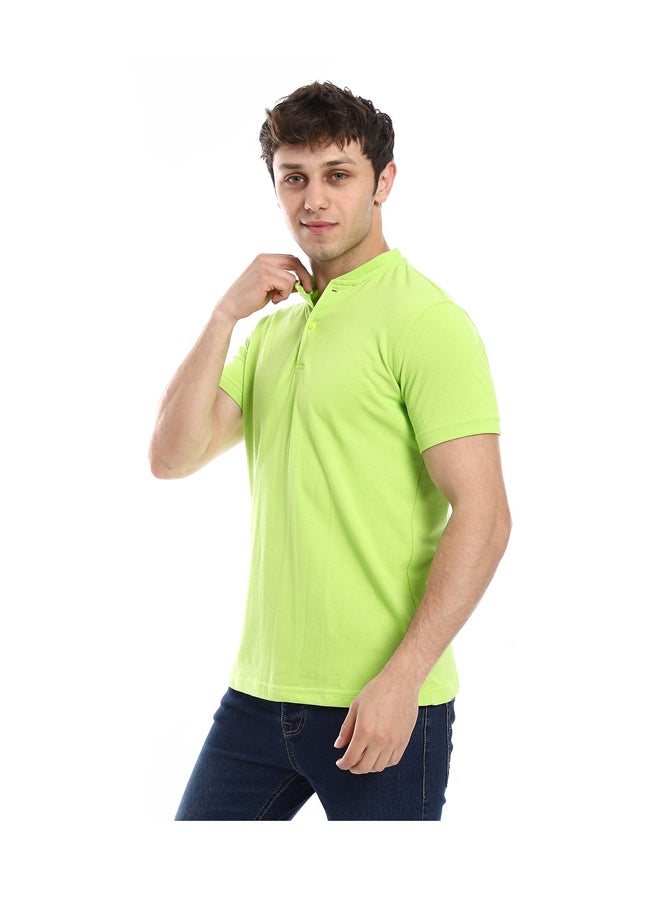 Andora Short Sleeve Basic Henely Neck T-shirt _ Light Green - Image 5