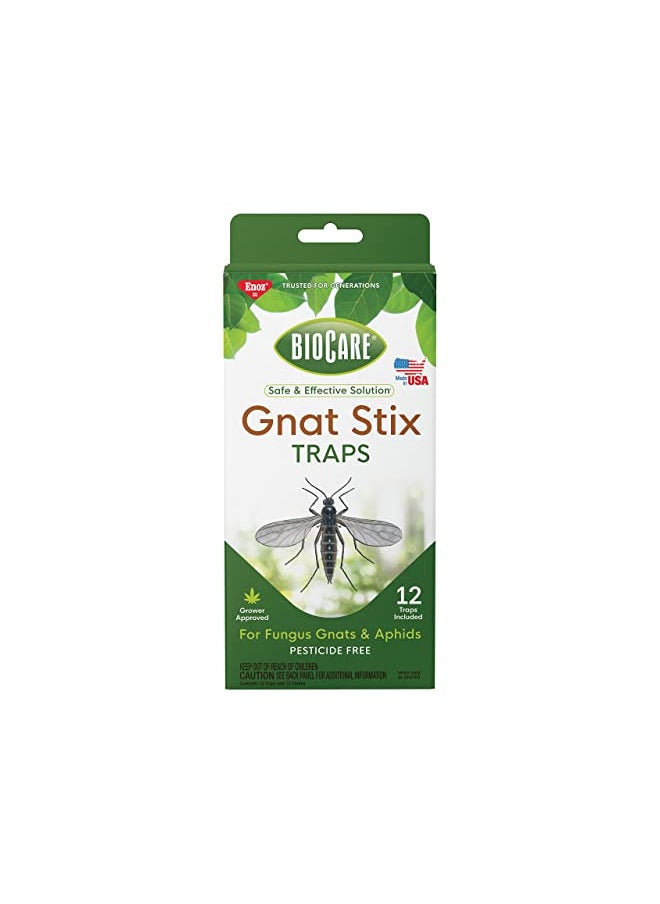 Enoz Enoz BioCare Gnat Stix for Fungus Gnats and Aphids, Pest Control for Plants and Greenhouses, Safe & Effective, 12 Pack  - Image 1