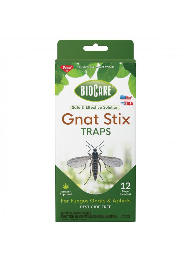 Enoz Enoz BioCare Gnat Stix for Fungus Gnats and Aphids, Pest Control for Plants and Greenhouses, Safe & Effective, 12 Pack  - Image 2