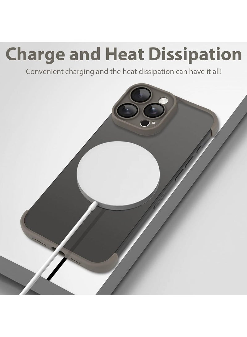يوارب كينج 1Pcs iPhone Case TPU Bumper, Compatible for iPhone 16 Pro Case with Thin Lens Protection Case, Frameless Four Corner Fall Protection Mat, Slim Shockproof Soft TPU Silicone Cover, Grey - Image 5