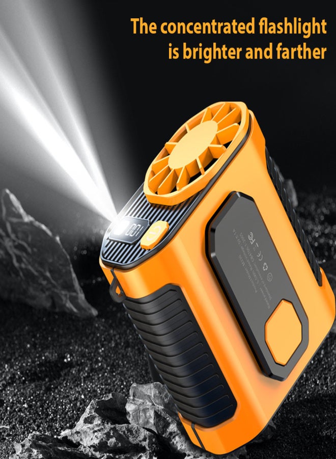 Portable Waist Fan 5000mAh Rechargeable Mini Fan Hands-free Turbo Personal Fan with Ultra Long Endurance 100 Levels Wind Speed Hanging Waist Fan for Outdoor Workplace Farm Travel Fishing - Image 2