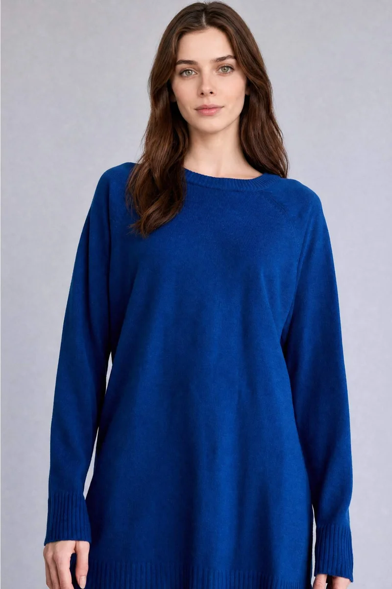 ديفاكتو Regular Fit Knitwear Crew Neck Tunic