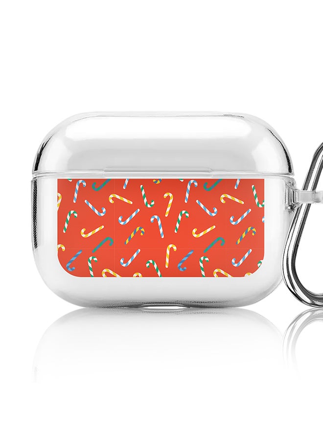 Stylizedd - Classic Clear printed Case for Apple AirPods Pro 2nd Generation Thin Transparent Cover [Designed for Apple AirPods Pro 2nd Generation] - Candy Canes - Image 1