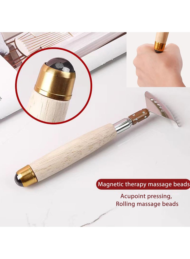 لوكي محظوظ تصغير الظهر هرش ، قابلة للتمديد الظهر هرش للرجال النساء ، معدن الفولاذ المقاوم للصدأ تصغير الظهر هرش أداة مع مقبض خشبي ، هدايا للرجال النساء - Image 5