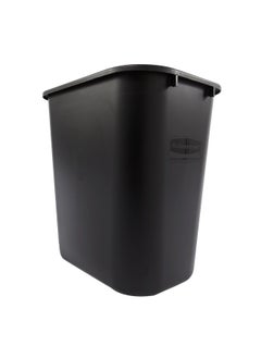 Rubbermaid Durable Plastic Top Notch Plastic Durable Medium Trash Can Black 26 L FG295600BLA  - Image 2