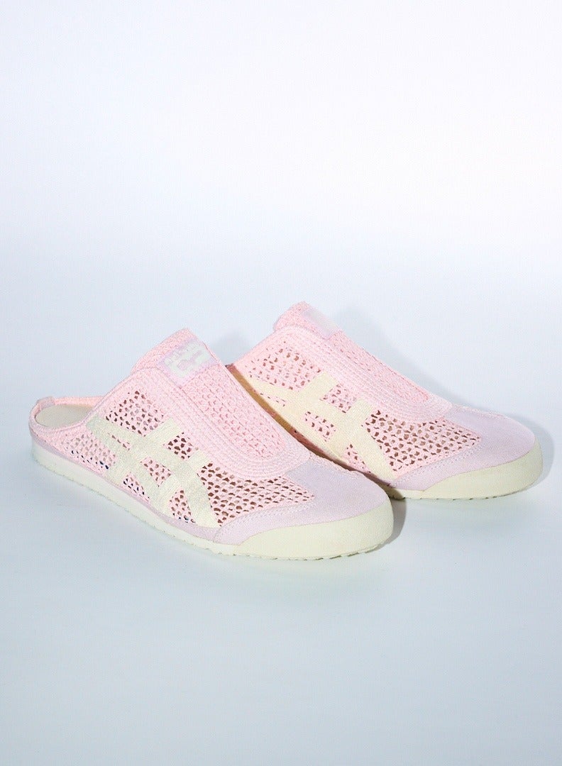 أونيتسوكا تايجر Sabot Slip-On Athlesiure Sandals الوردي / الكريم للرجال / النساء / الطلاب - Image 2