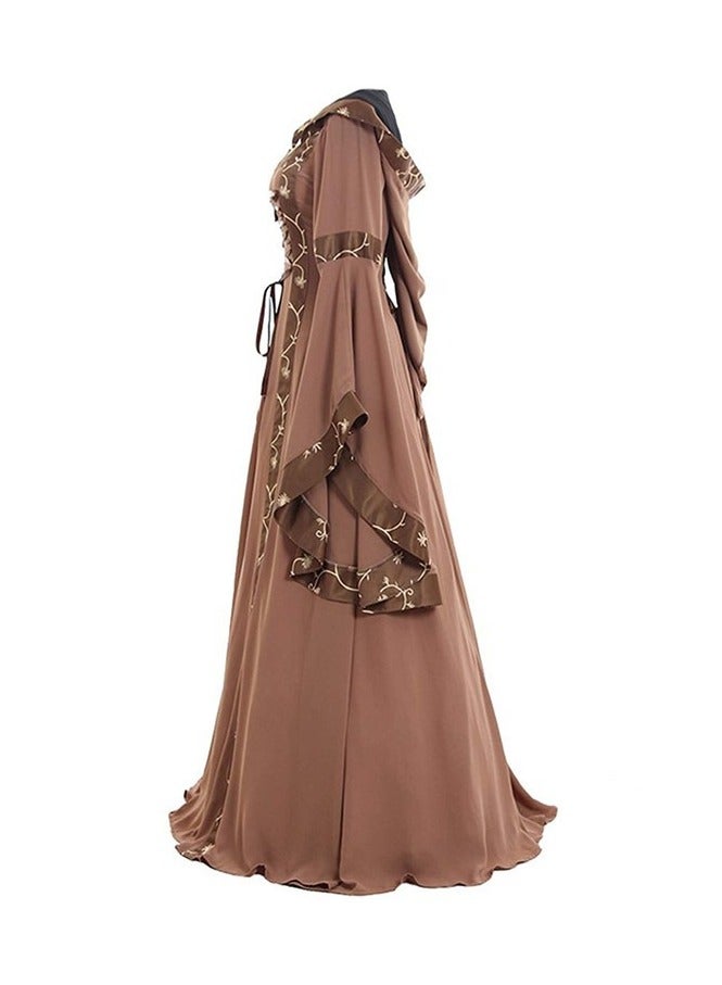 KUYING New Retro Square Collar Tied Waistband Flared Sleeve Jumpsuit Long Skirt  - Image 3