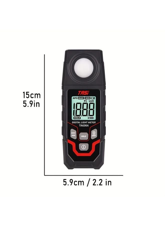 TA636A Digital Lux Meter 200000 Lux Range LCD Display 1 Accuracy Handheld Light Tester - Image 3