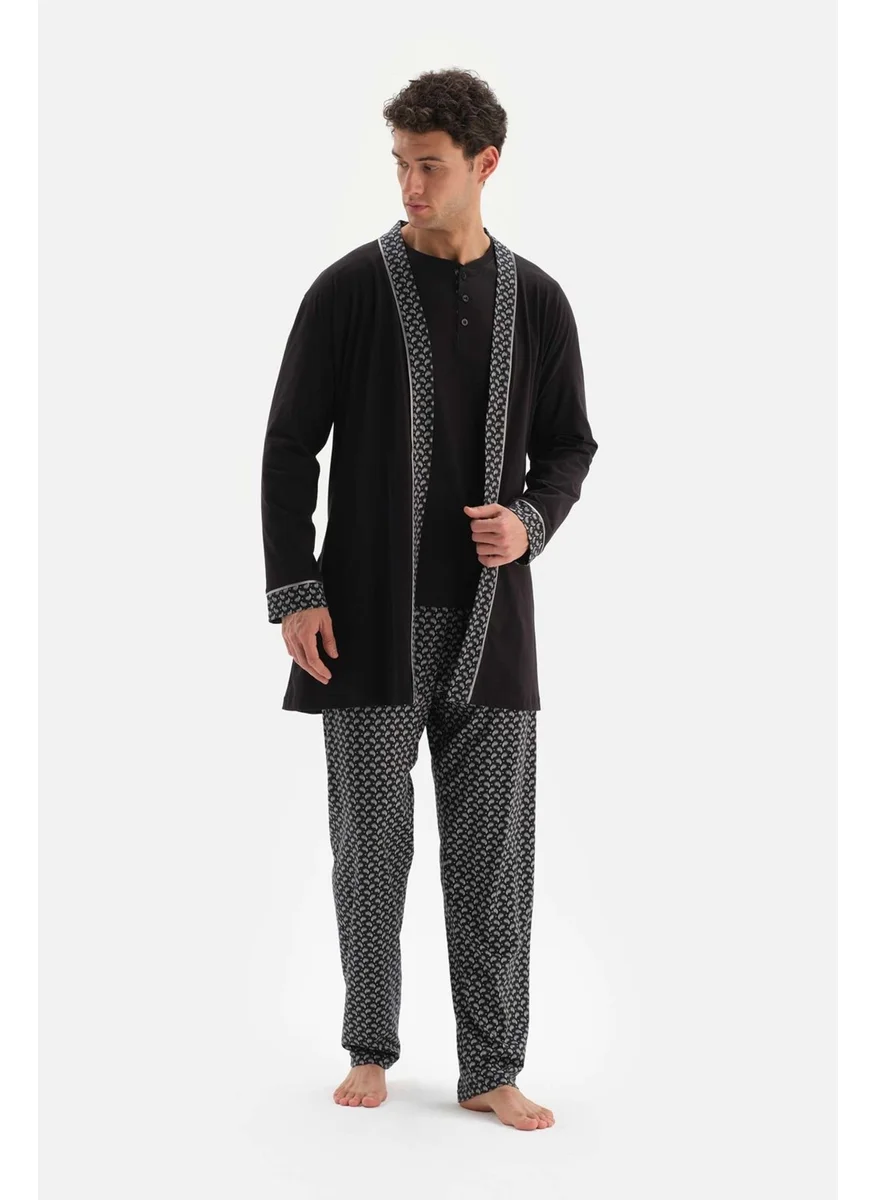داجي Black Modal Groom Dressing Gown