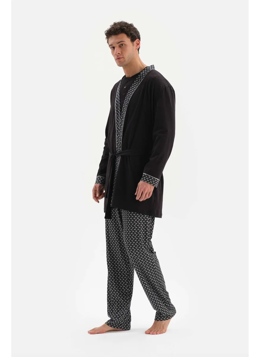 داجي Black Modal Groom Dressing Gown