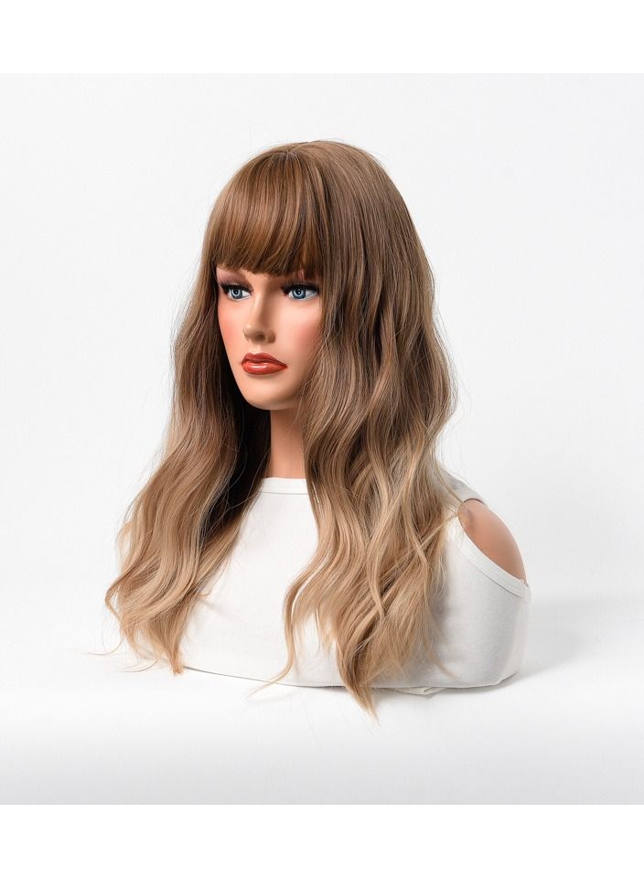 إستيل شعر مستعار نسائي طويل مجعد شعر مموج كبير متوسط ​​طويل غطاء رأس كامل ذهبي بني فاتح - Image 4