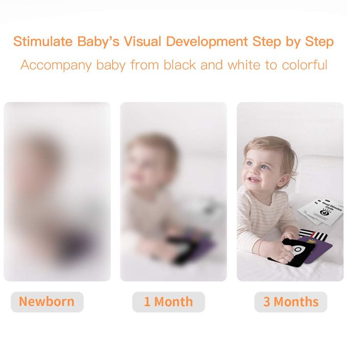 beiens High Contrast Baby Flashcard, 80 Pcs 160 Page Black White Colorful Visual Stimulation Learning Activity Card for Babies Ages 0-3-6-12-36 Months, 5.5'' x 5.5'' Newborn Infants Toys Gift - Image 2