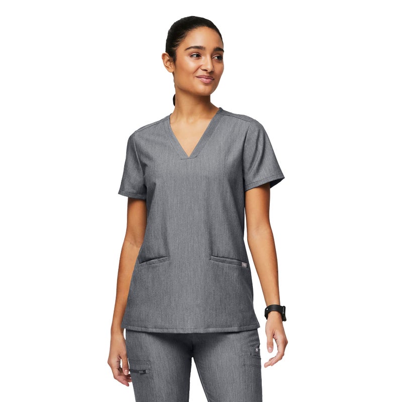 بلوزة طبية ثلاثية الجيوب للنساء من FIGS كاسما رمادي L