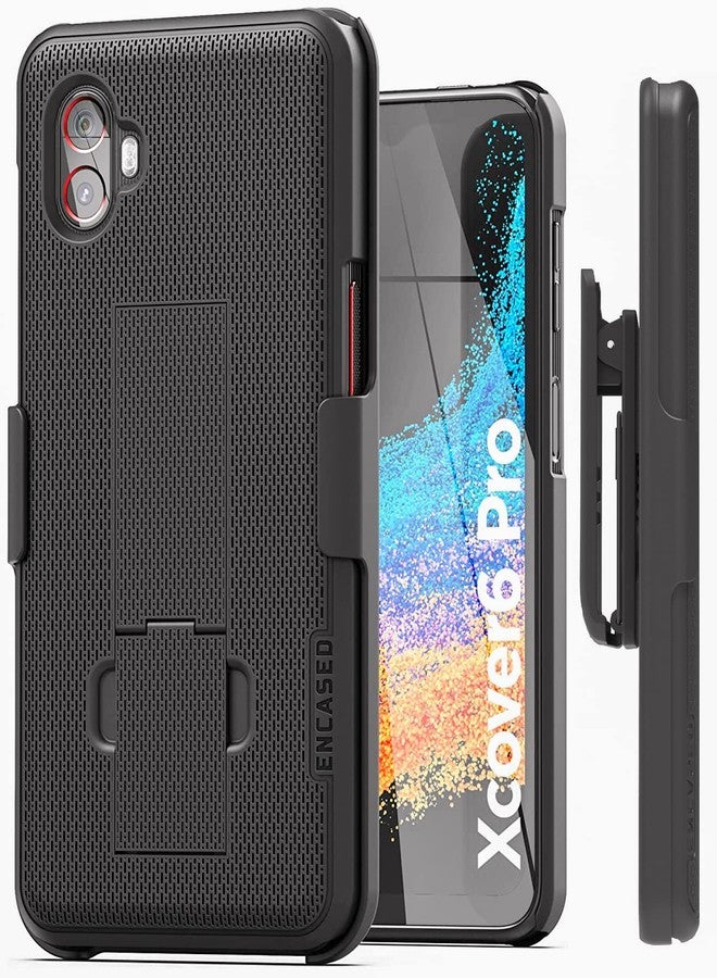 Encased DuraClip for Samsung Galaxy XCover 6 Pro Belt Clip Slim Case with Holster - Black - Image 1