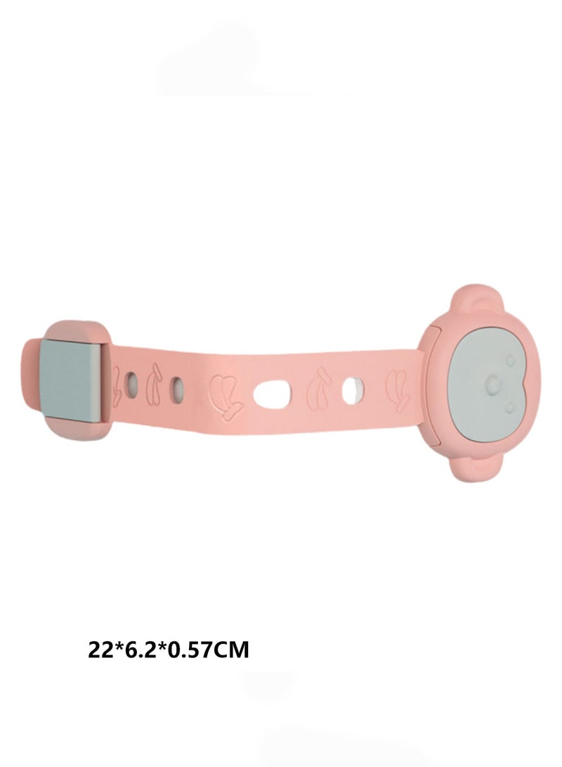 5 Pack Long soft lock Multifunctional Baby Anti-pinch Drawer lock Child Safety lock Baby Protection Easy to Install(Pink Monkey Model) - Image 2
