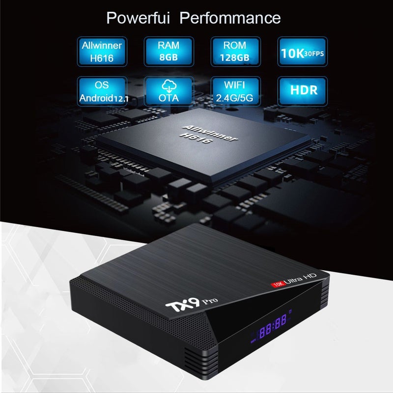 TX9 PRO صندوق تلفزيون أندرويد TV BOX ثنائي التردد 5G واي فاي مخصص 8+128GB أندرويد 13 - Image 3