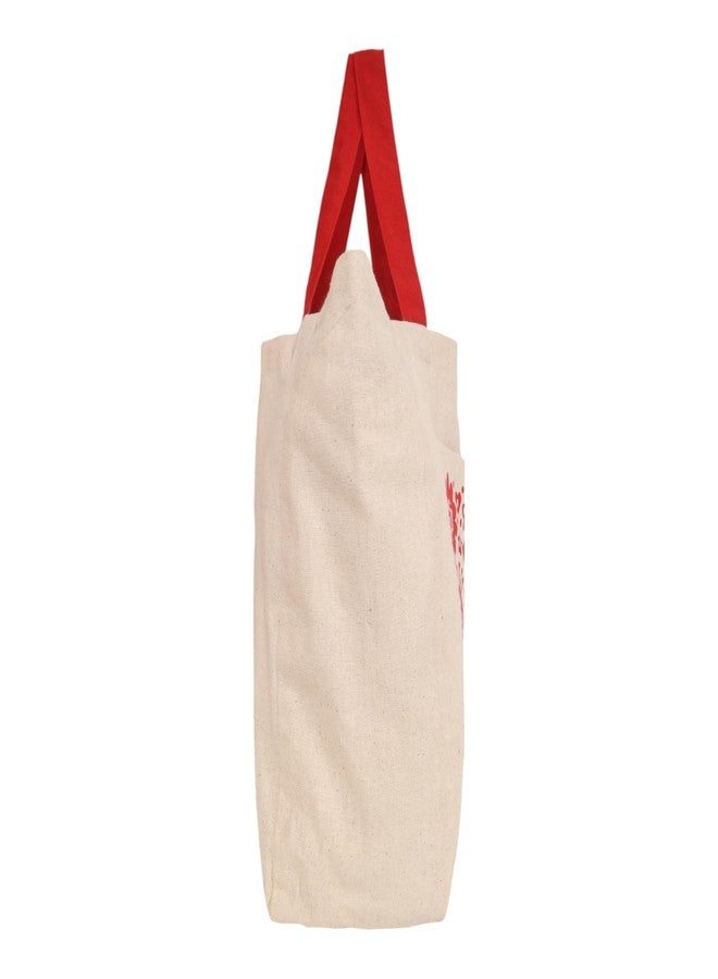 INDHA Earthy Blooms: Cotton Floral Tote for Work, Travel & Leisure - A Stylish Block-Printed Boho Bag - Image 5
