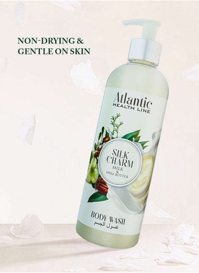 Atlantic - Silk Charm Body wash 500ml Goat Milk And Shea Butter - Image 1