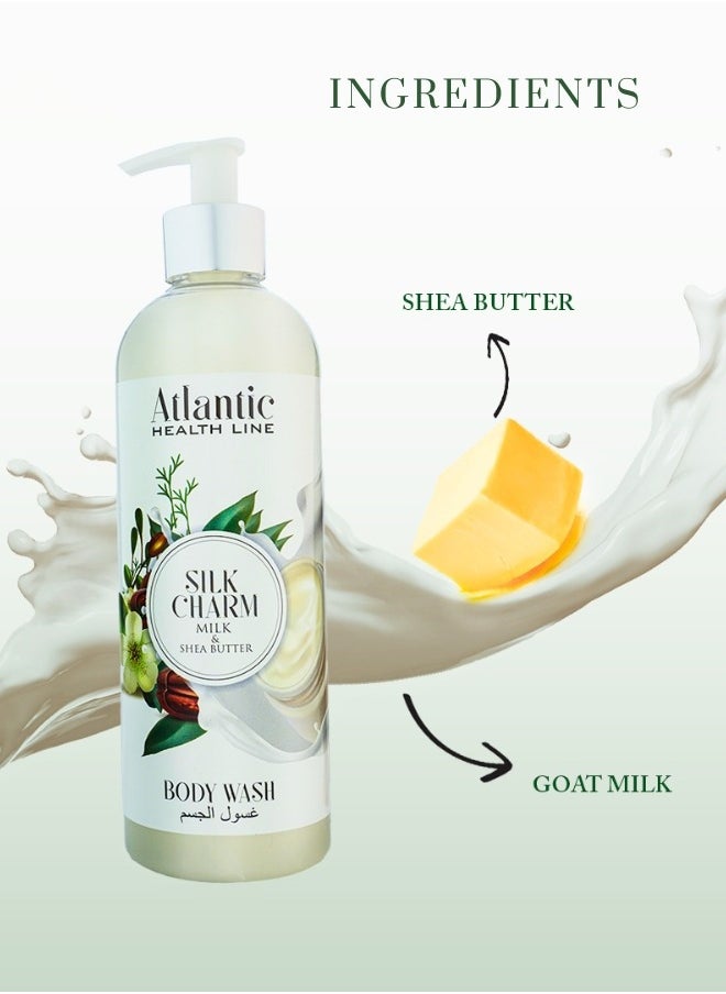 Atlantic - Silk Charm Body wash 500ml Goat Milk And Shea Butter - Image 1