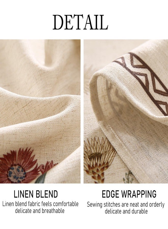 ISAENNE Designer Off White Linen Table Cloth for Rectangle Table,Floral Elegant Tablecloth,Stain Resistant Vintage Decor Tablecloths for Dining Thanksgiving Kitchen,55"*79"-Serenity G - Image 5