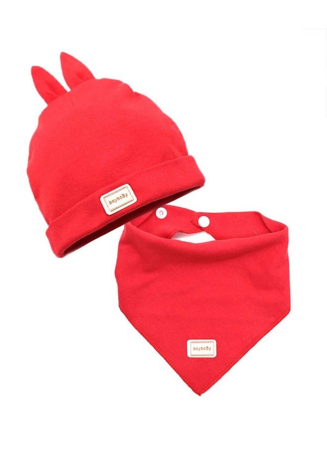 Syga Baby Kids Infant Toddler Bandana Bib Feeding Triangle Salvia Towel Hat Red  - Image 2