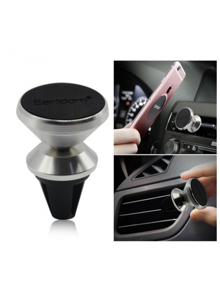 Earldom Car Holder Magnetic Suction Bracket Phone Holder EH22 For iPhone 14 13 12 11 X 8 7 Samsung 360 Degree Magnetic Mobile Phone Holder Mount Magnet Car Phone Holder Stand Air Outlet Type - Image 1