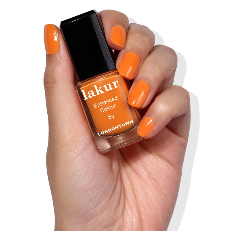 LONDONTOWN lakur Nail Polish - Chip-Resistant, Non-Toxic, Conditions & Hydrates Nails | Glossy Tropical Orange, Heat Wave, .40 fl oz - Image 1