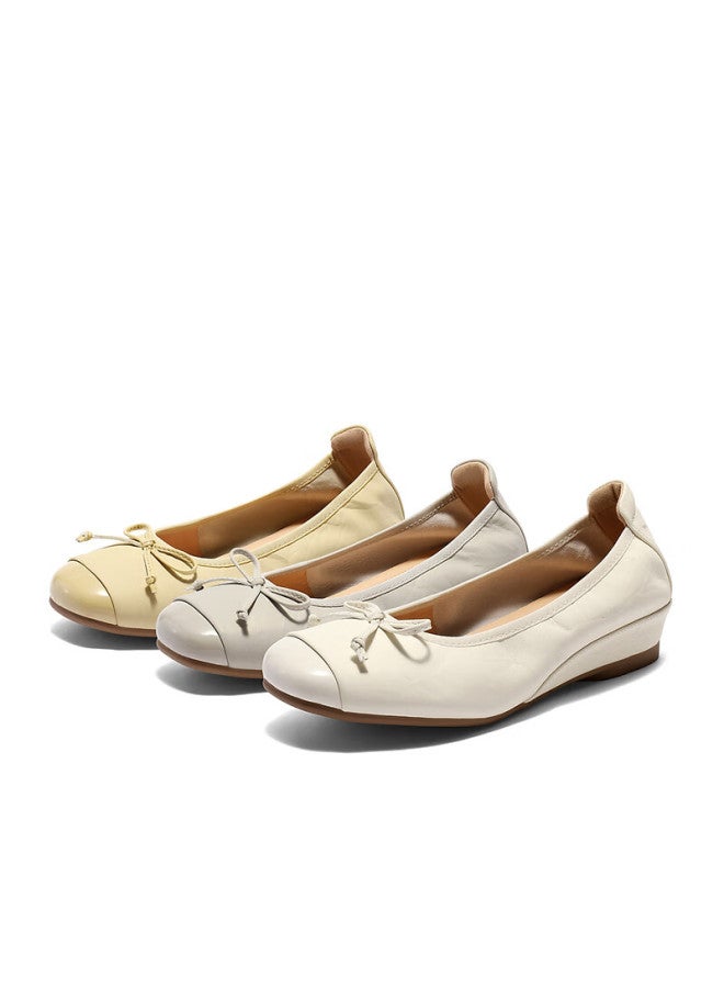 Senda a Grandma Shoes Women Spring Autumn Sheepskin Lightweight Height Increasing Flats Zth01cq5 Off-white 38 - Image 3