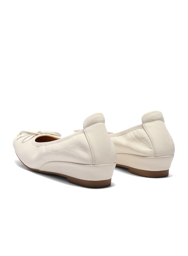 Senda a Grandma Shoes Women Spring Autumn Sheepskin Lightweight Height Increasing Flats Zth01cq5 Off-white 38 - Image 2