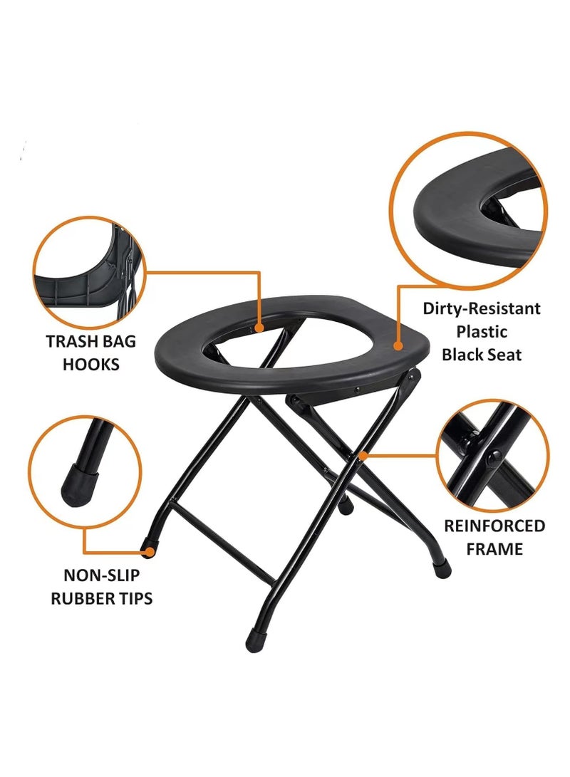 Portable Camping Toilet – Compact & Lightweight Folding Toilet with 5.3 Gallon Waste Tank, Ideal for Camping, Hiking, and Outdoor Adventures  - Image 3