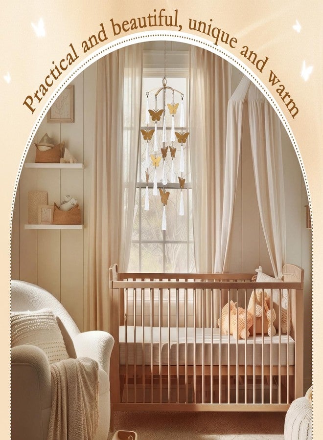 Colingmill Butterfly Crib Mobile Handmade Brass Ceiling Hanging for Baby Nursery Girls Butterfly Hanging Decor for Home Wall Ceiling 42×10 Inch - Image 5