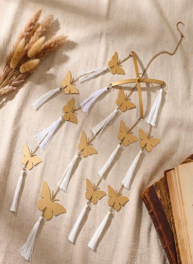 Colingmill Butterfly Crib Mobile Handmade Brass Ceiling Hanging for Baby Nursery Girls Butterfly Hanging Decor for Home Wall Ceiling 42×10 Inch - Image 4