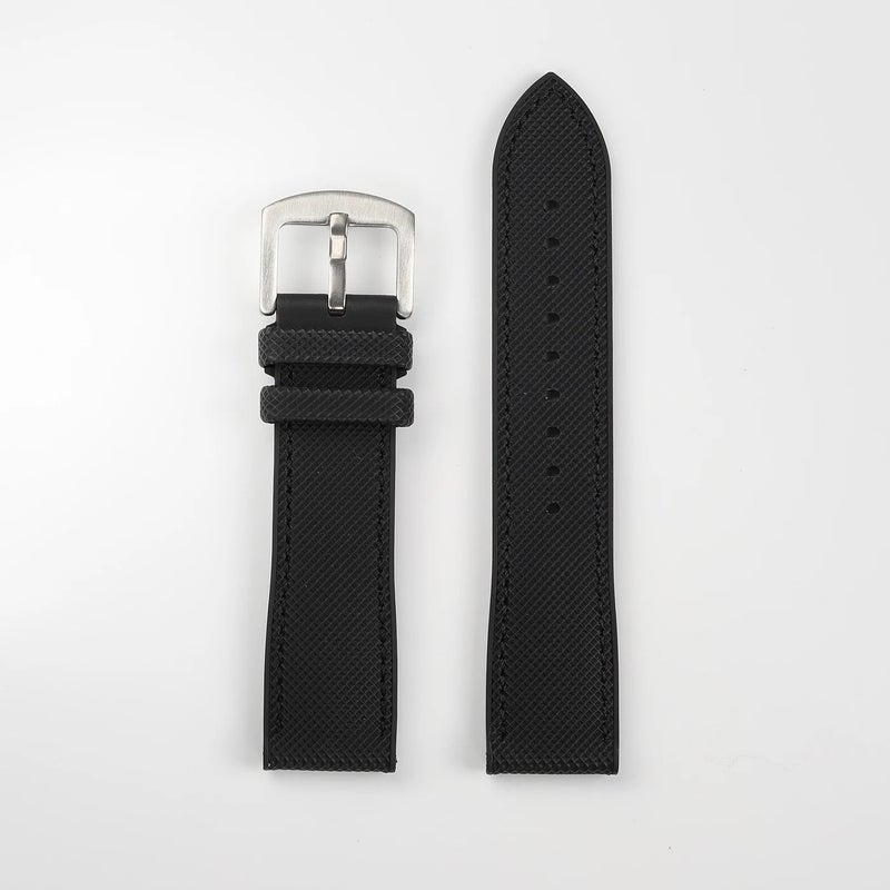 Bluejw Nylon Sailcloth and Rubber Hybrid Watch Wrist Band 20mm 21 22 23 24mm Quality Waterproof FKM Rubber Watch Strap Replacement Band - Image 1