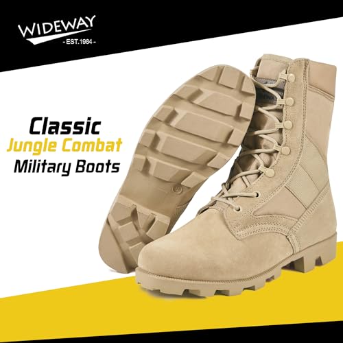 WIDEWAY Men and Women Jungle Boots Tactical Military Combat Boots Leather Army Hunting Combat Work Boots - Image 2